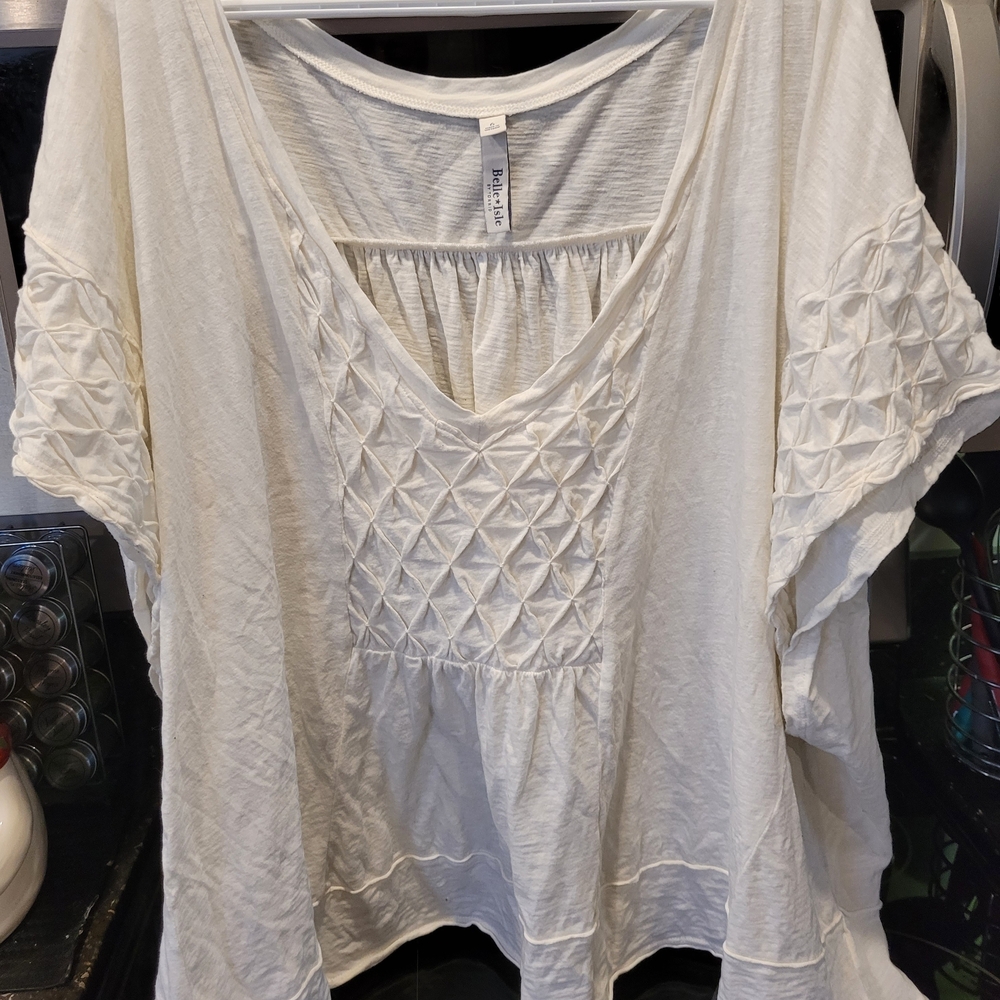 Torrid Cream Textured Blouse